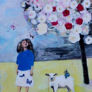 Flowering tree 1m x0,80 mixed media on canvas 