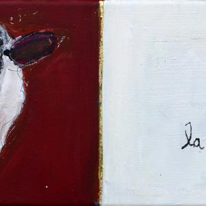 wool story mixed media and resine on canvas 0,20x0,50