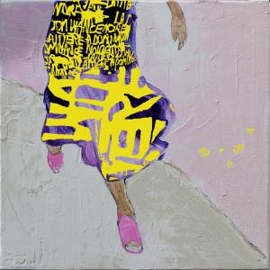 attractive print 0,40x0,40 technique mixte et impression sur plexi