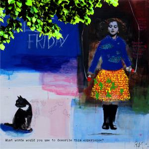 Blue friday 1m20x1m20 sur toile et plexi imprimé