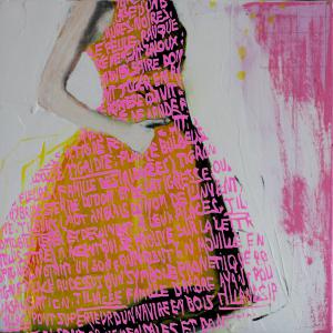 my new dress 0,40x0,40 technique mixte et impression sur plexi