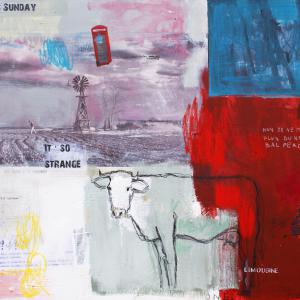 Le bal perdu 2011 1m30x1m40 acrylique, collage, oil sticks, transcryl sur toile