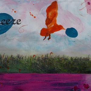 Gentle breeze 2014 0,60x1m20 acrylique et collage sur toile