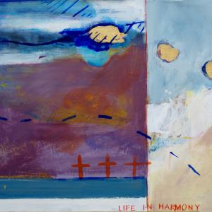 Biodiversité 1m50x0,70 collage acrylique sur toile 