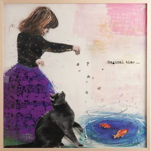 "Magical Time" acrylique sur toile et impression sur plexi juxtaposé